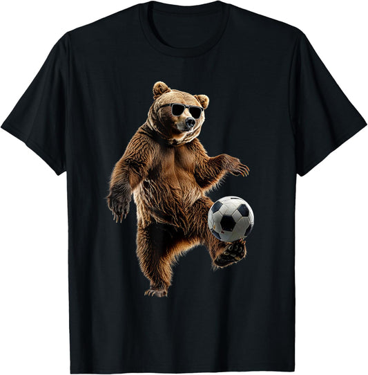 Bear Soccer T-Shirt - T-Shirt | Black