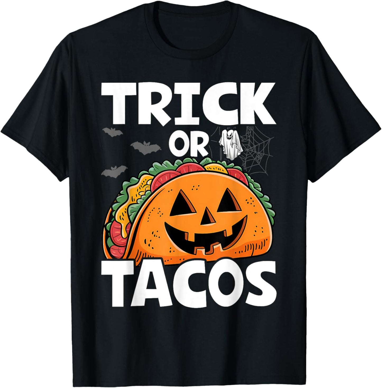 Halloween Trick Or Tacos Mexican Food Costume Men Women Kids T-Shirt - T-Shirt | Black