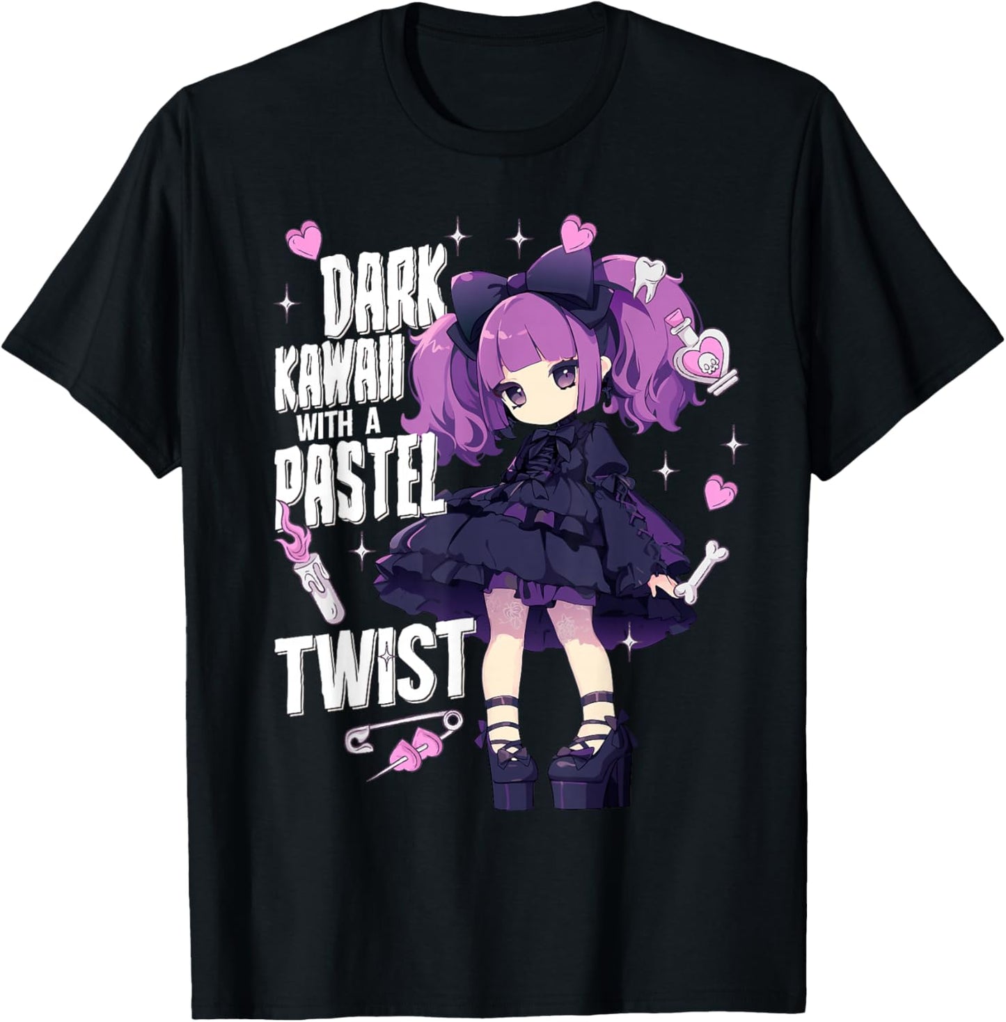 Dark Kawaii With A Pastel Twist Aesthetic T-Shirt - T-Shirt | Black