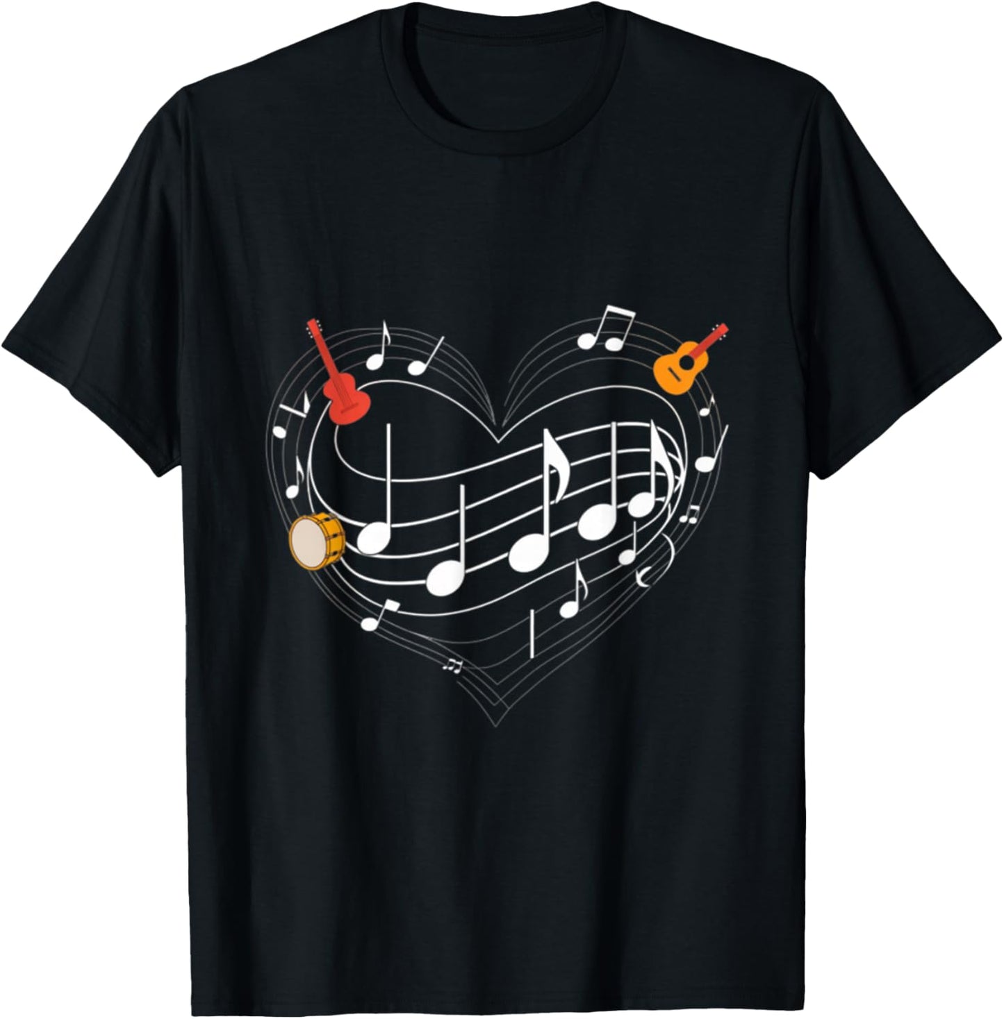 I Heart Music Musical Heart I Love Music Memes T-Shirt - T-Shirt | Black