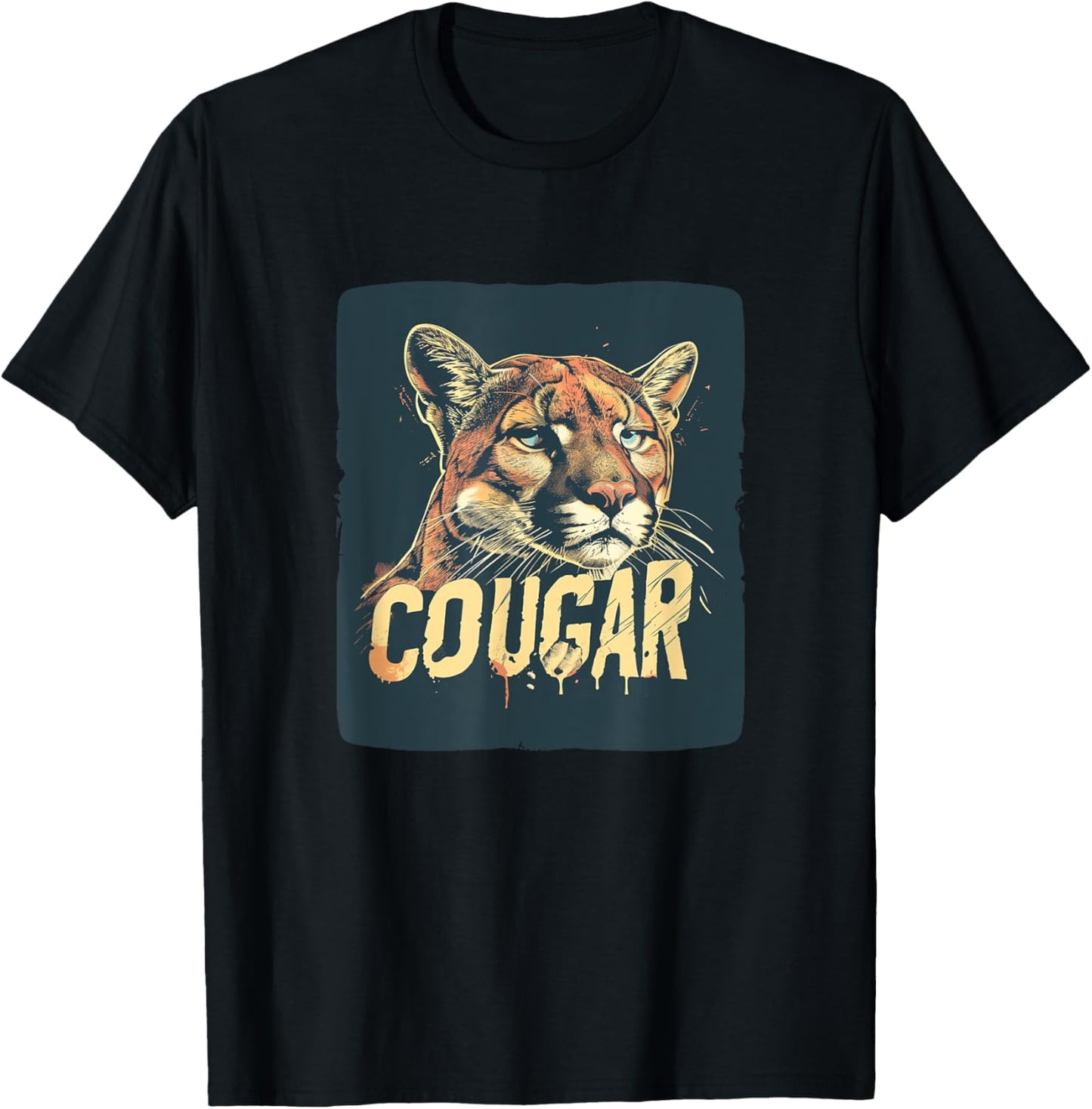 Pretty Cougar Face Outfit for Cougars Boys and Girls T-Shirt - T-Shirt | Black