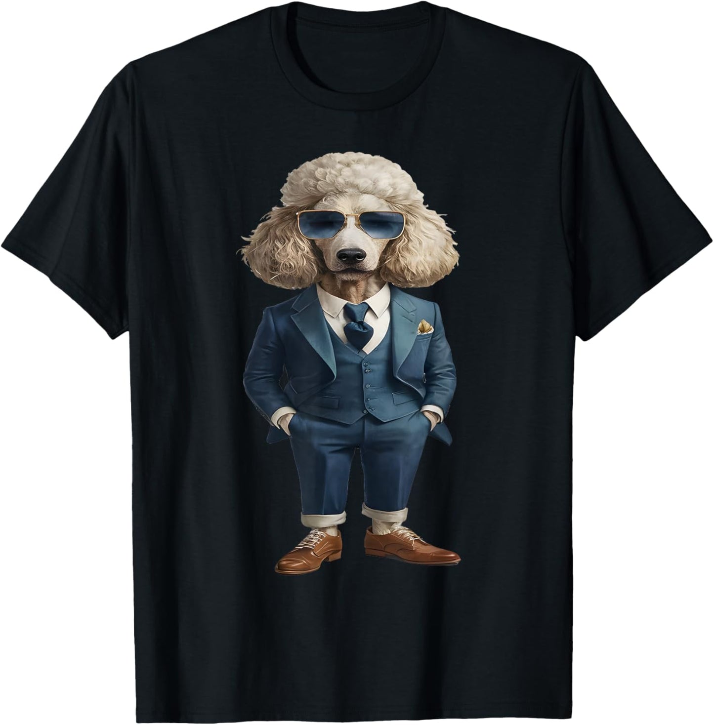Men Woman Poodle Suit Poodle T-Shirt - T-Shirt | Black