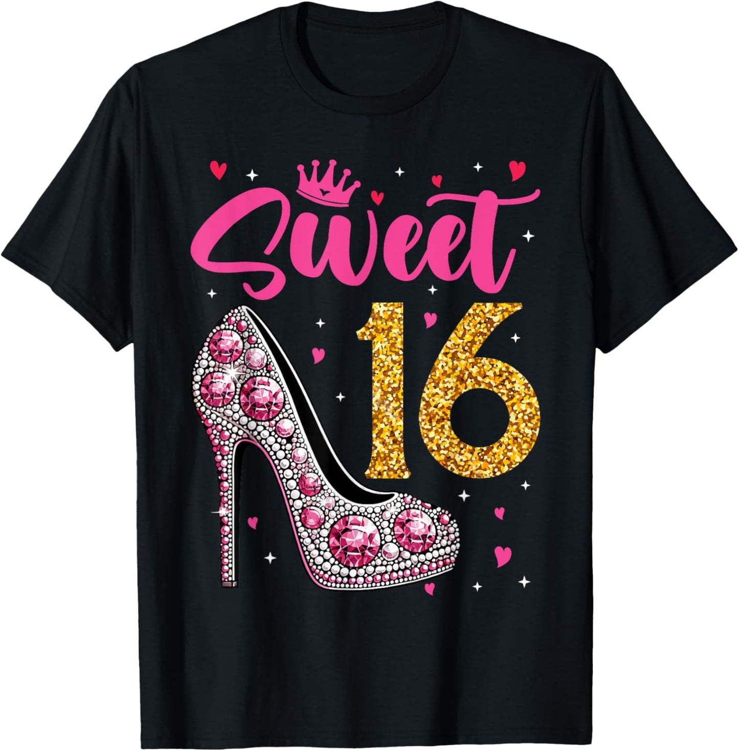Sweet 16 Design I Rose Balloon Decoration Birthday Outfit T-Shirt - T-Shirt | Black
