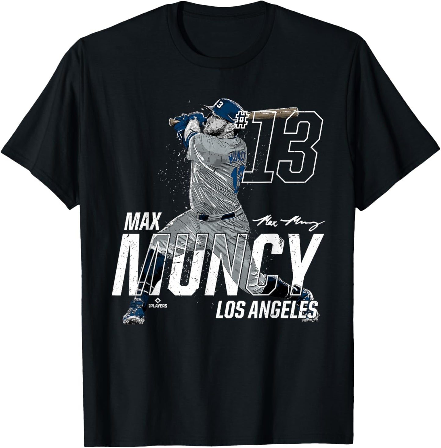 Dynamic Pose Max Muncy Los Angeles Baseball MLBPA T-Shirt - T-Shirt | Black