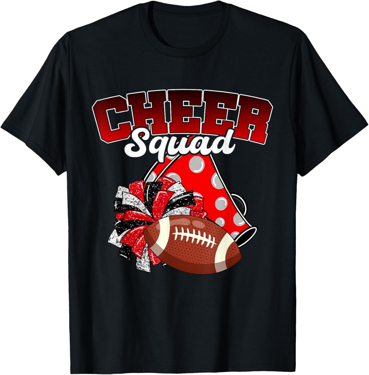 Cheer Squad Funny Shirt Cheerleader Cheerleading Red Women T-Shirt - T-Shirt | Black