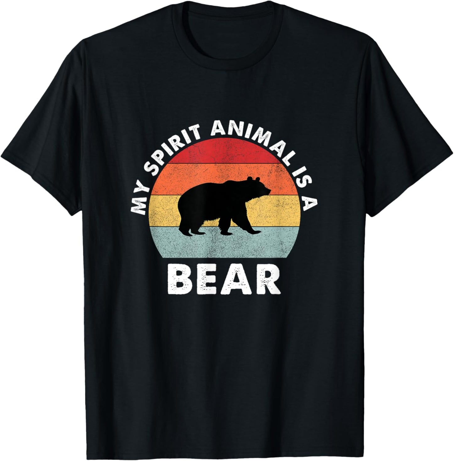 Vintage My Spirit Animal Is A Bear T-Shirt - T-Shirt | Black