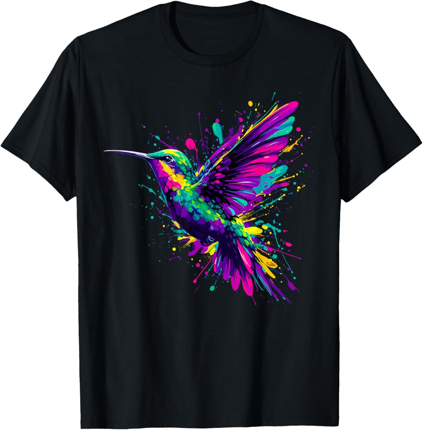 Hummingbird Colorful T-Shirt - T-Shirt | Black