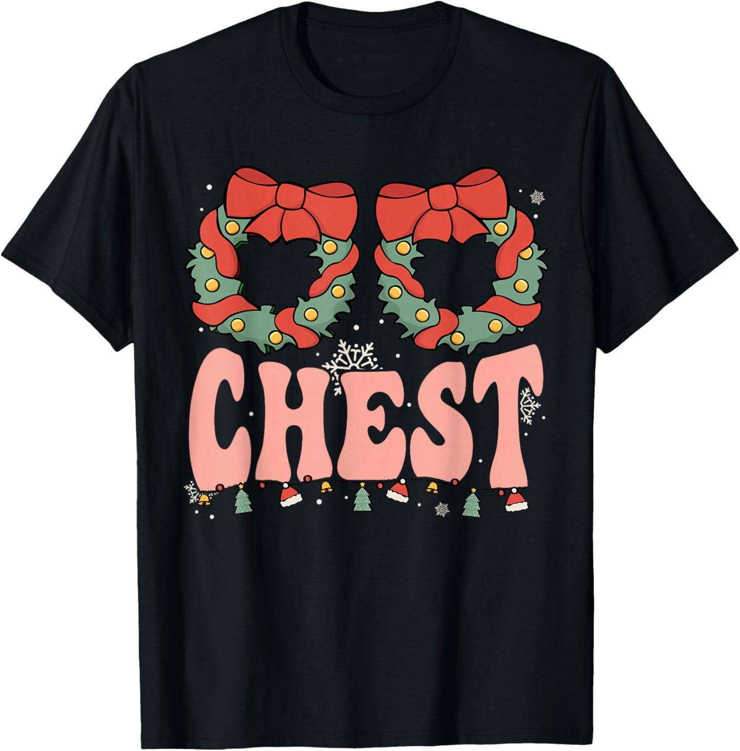 Retro Groovy Chest Nuts Matching Chestnuts Christmas Couples T-Shirt - T-Shirt | Black