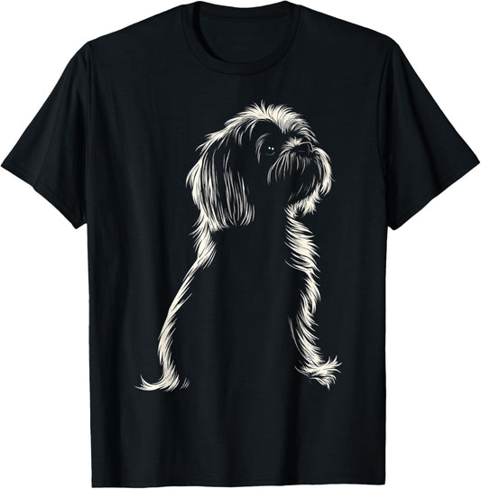 Lhasa Apso Dog Motif Pet Artwork Lhasa Apso T-Shirt - T-Shirt | Black