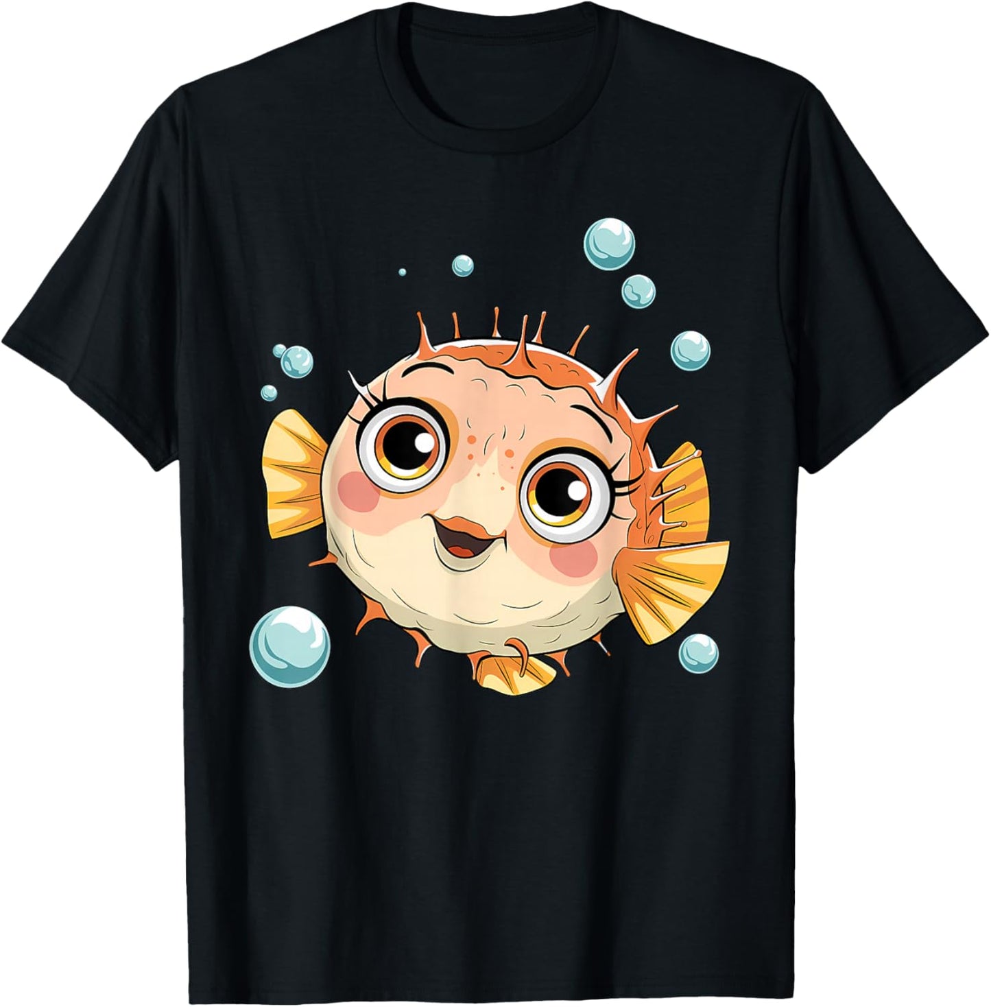 Puffer Fish Blowfish Bubbles T-Shirt - T-Shirt | Black
