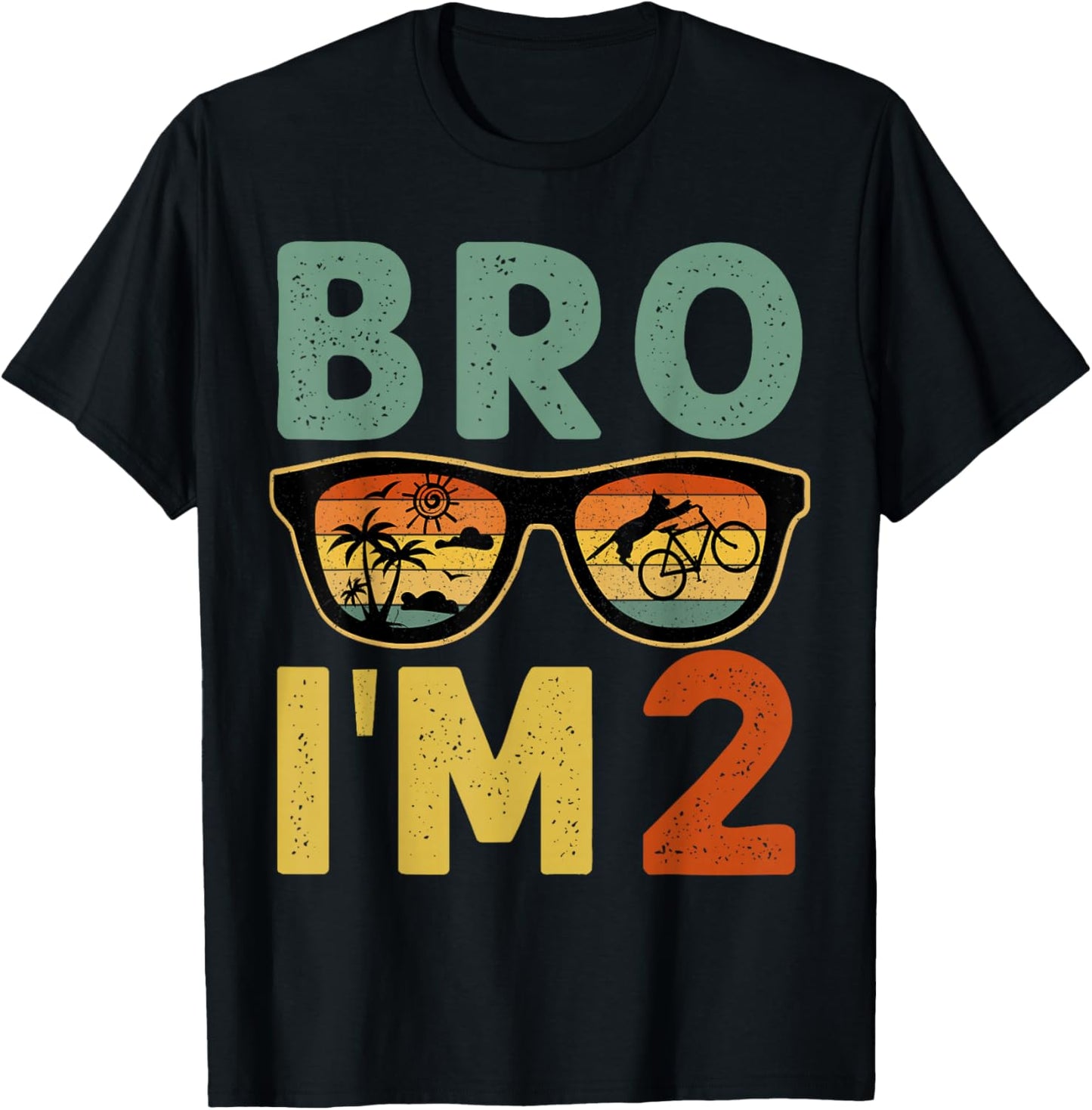 2nd Birthday Boy Bro I’m 2 Year Old Kids Two Bday T-Shirt - T-Shirt | Black