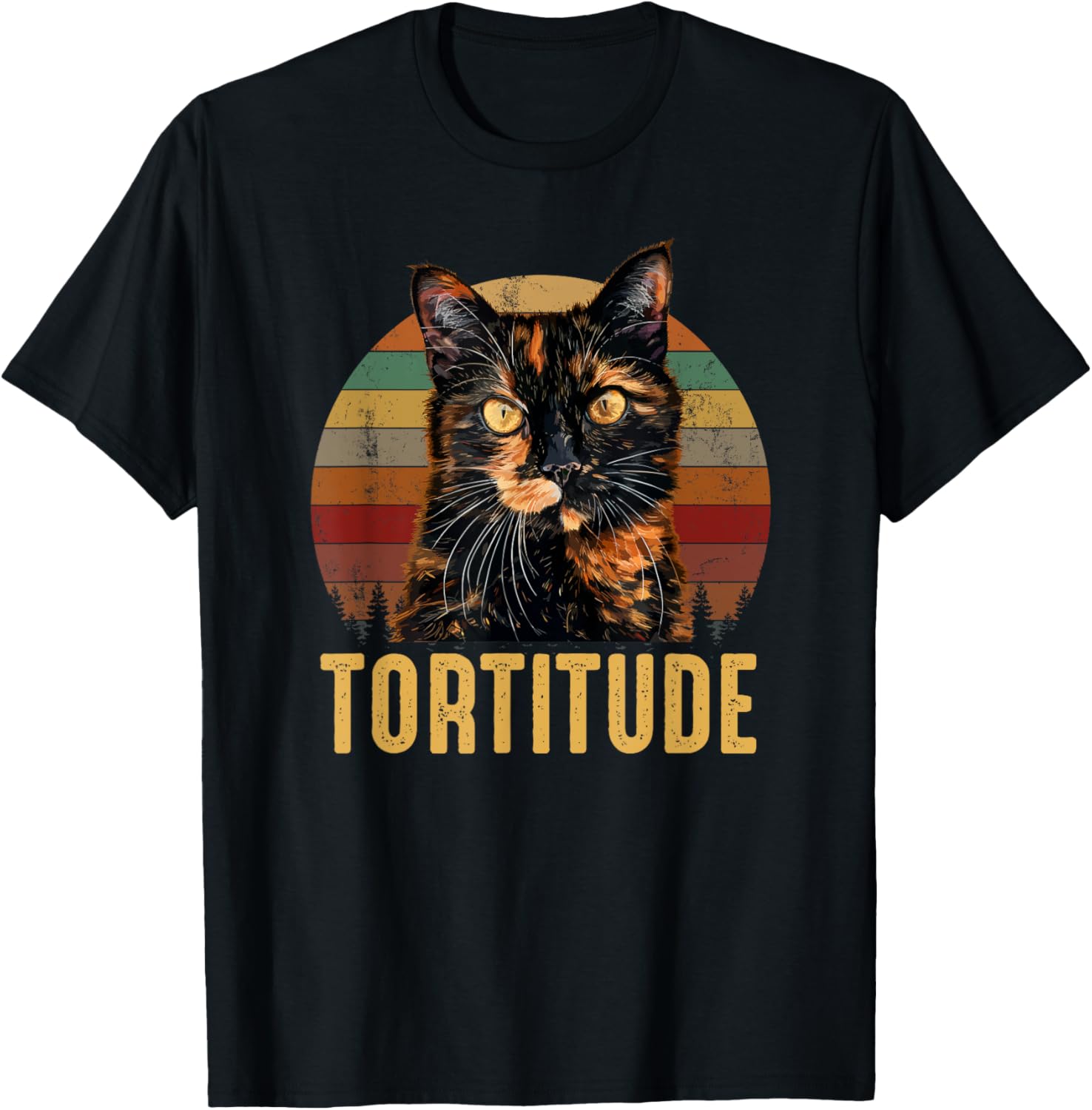 Tortitude, Tortoiseshell Cat Men Women Girls Kids T-Shirt - T-Shirt | Black
