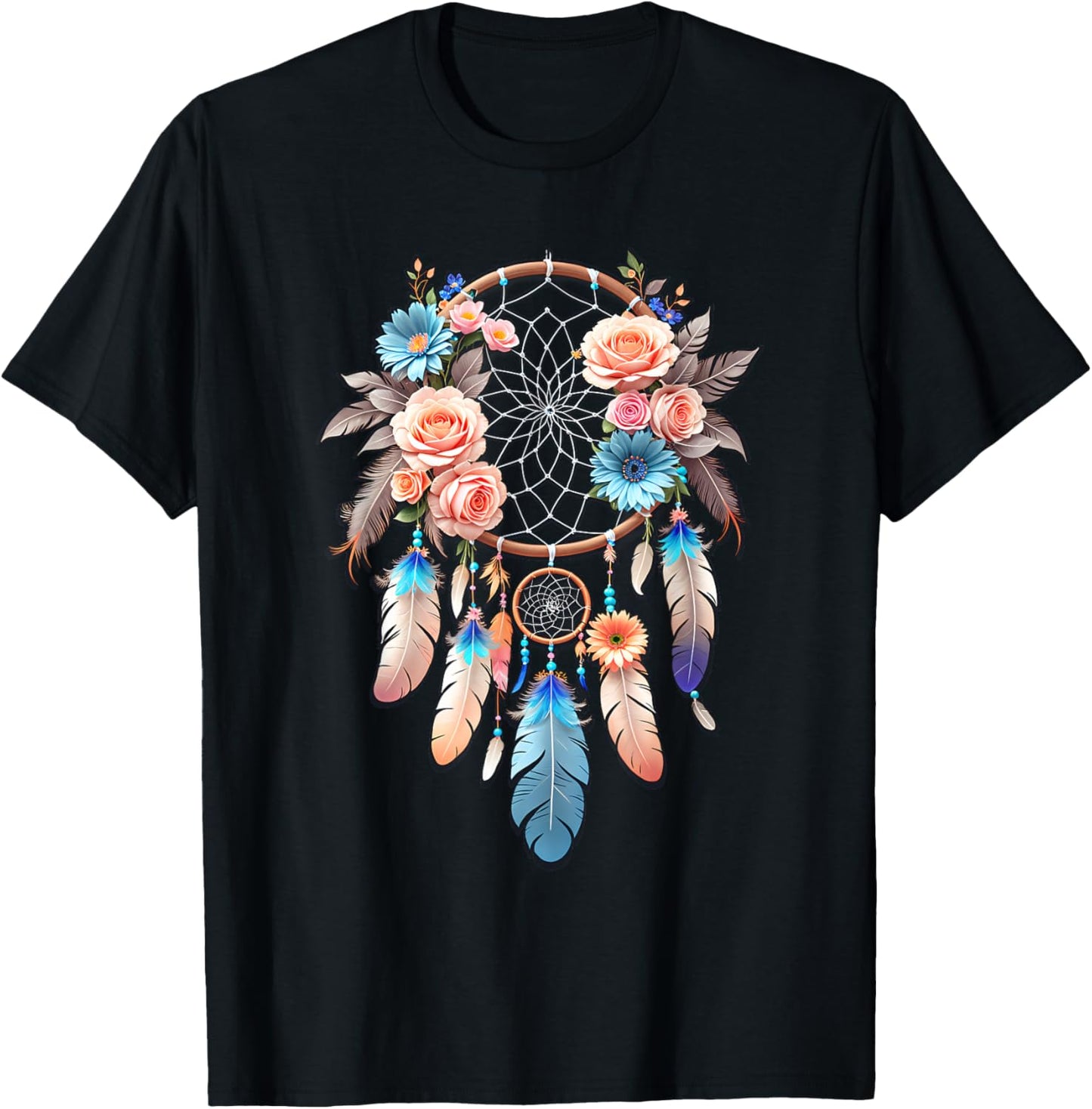Boho Dream Catcher Native American Indian Indigenous Women T-Shirt - T-Shirt | Black