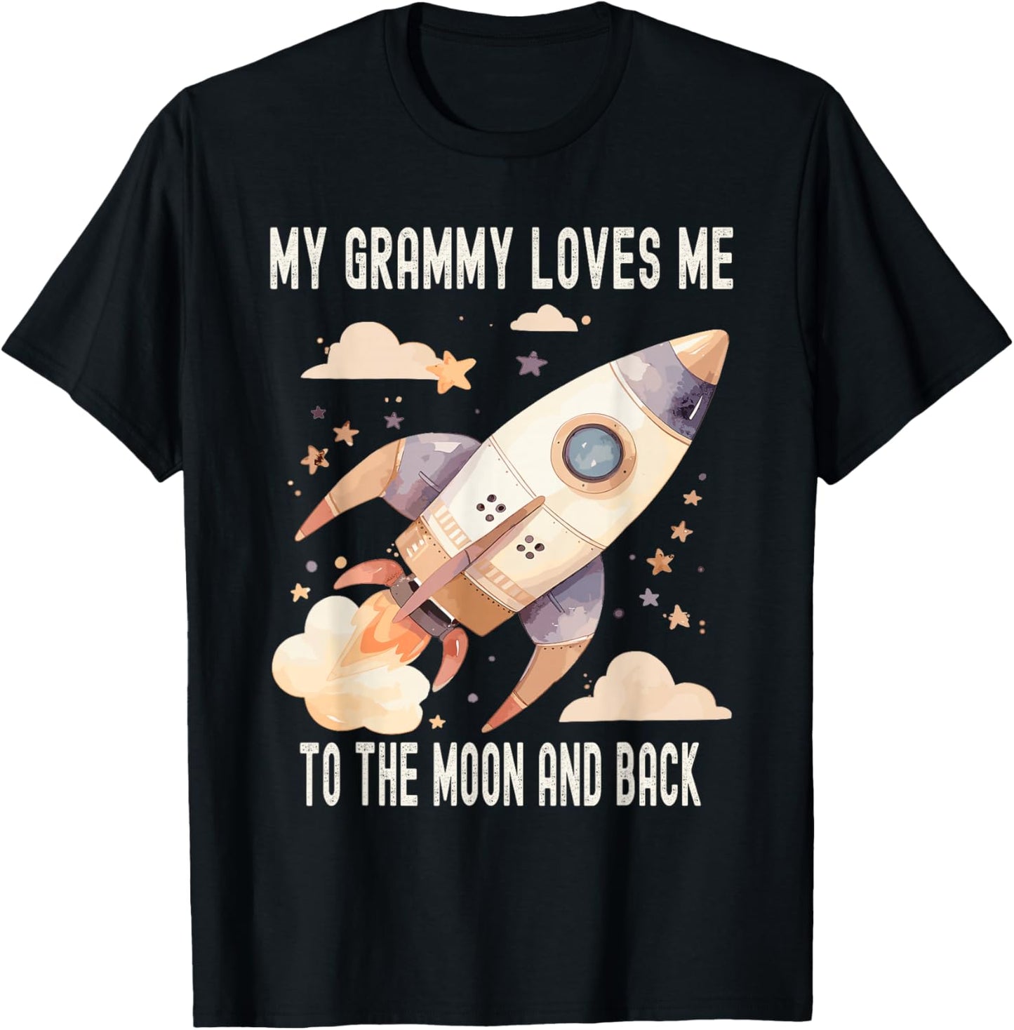 My Grammy Loves Me To The Moon And Back T-Shirt - T-Shirt | Black