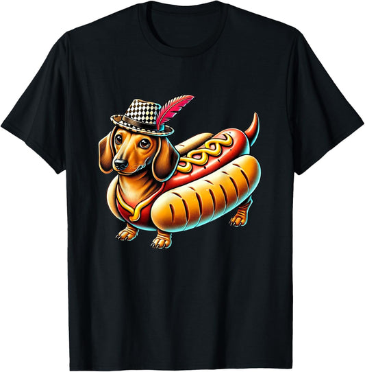 Funny Dachshund Dog Oktoberfest Wiener Dog German T-Shirt - T-Shirt | Black