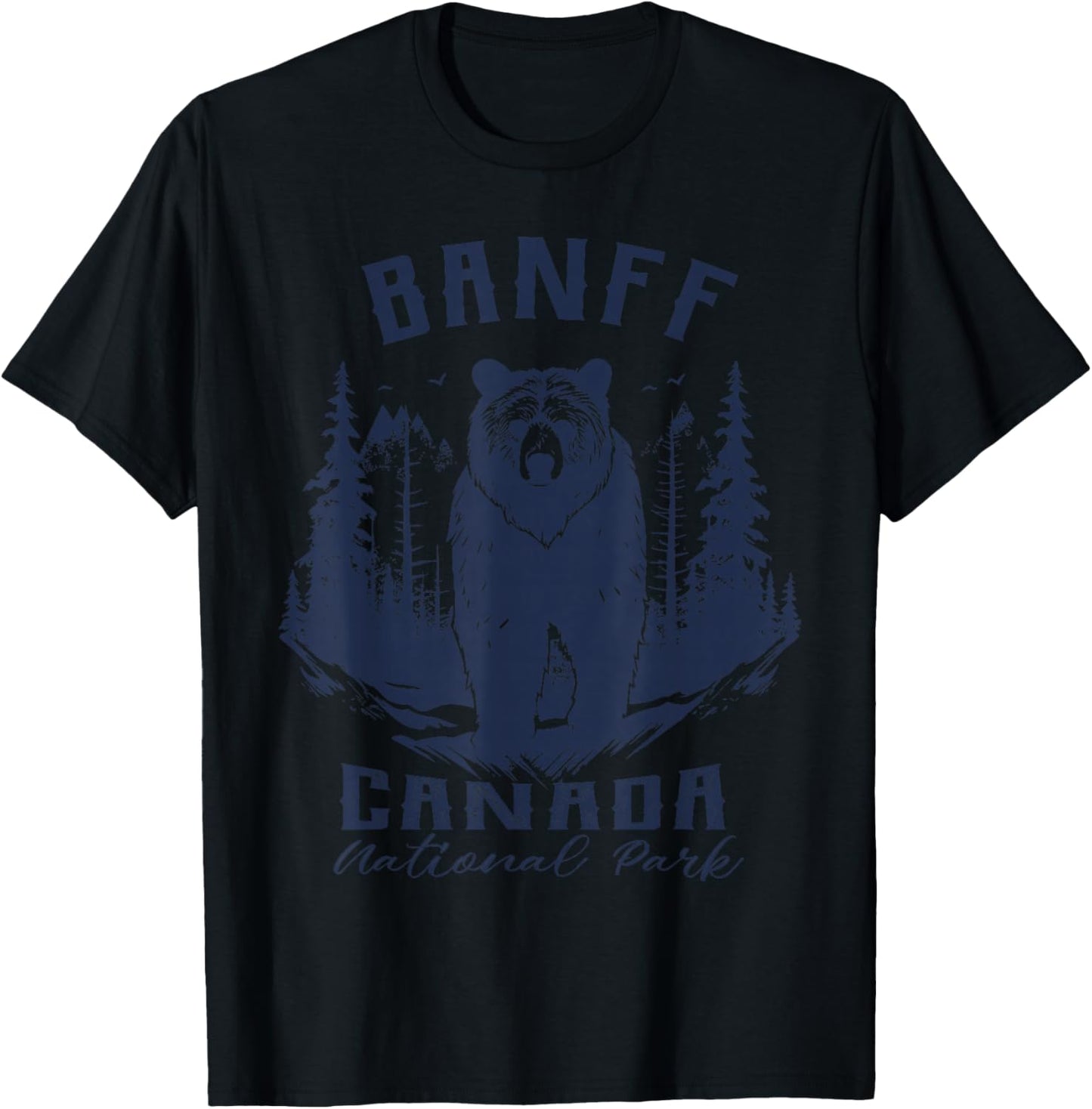 Vintage Banff National Park Canada Souvenir Hiking Camping T-Shirt - T-Shirt | Black