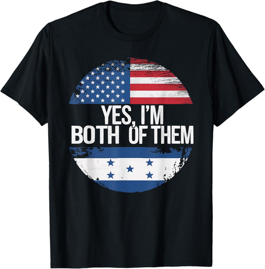 Half American Half Honduran USA Flag Honduras America T-Shirt - T-Shirt | Black
