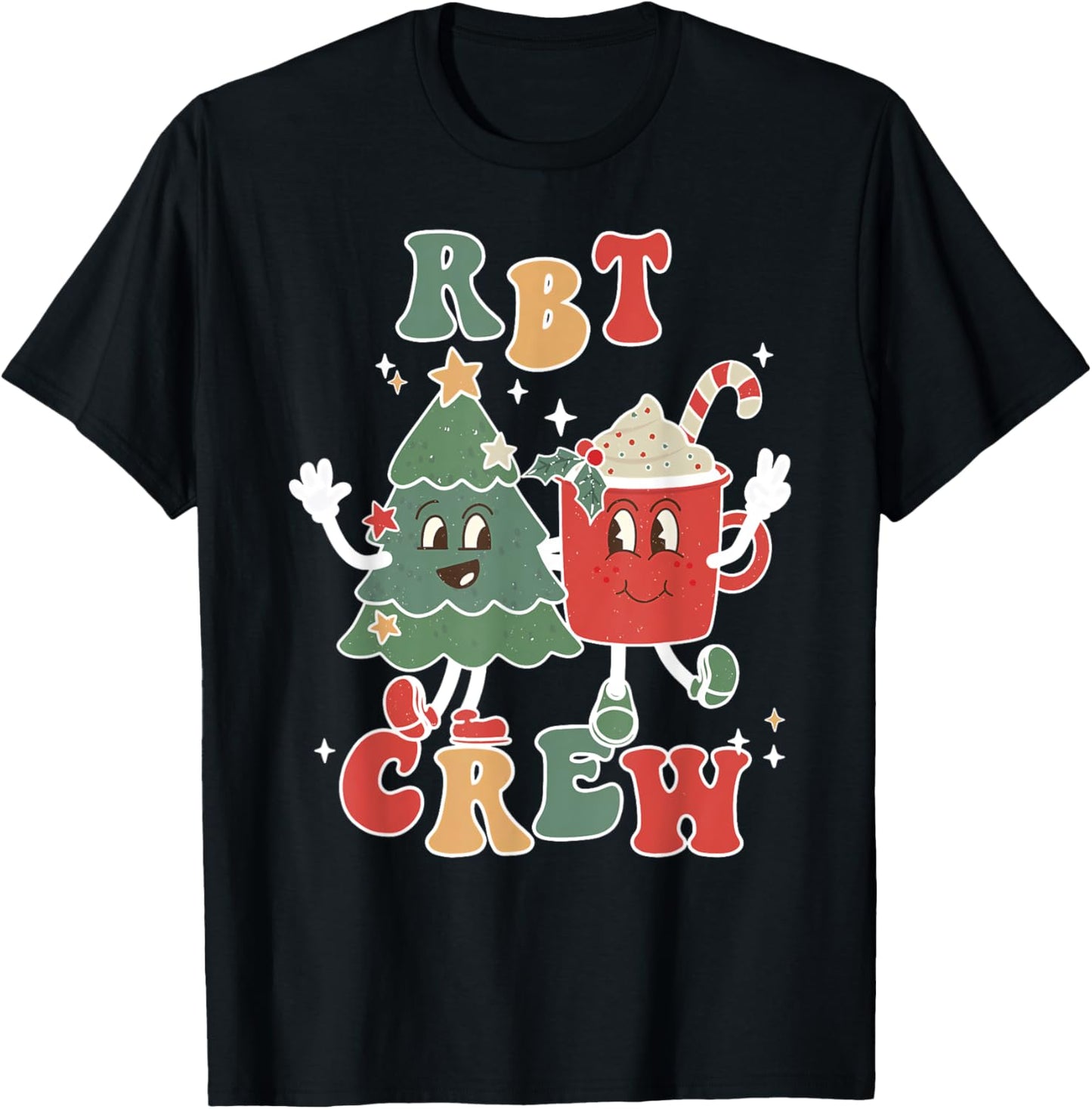 Rbt Crew Christmas Tree Coffee Latte Behavior Tech Rbt Xmas T-Shirt - T-Shirt | Black