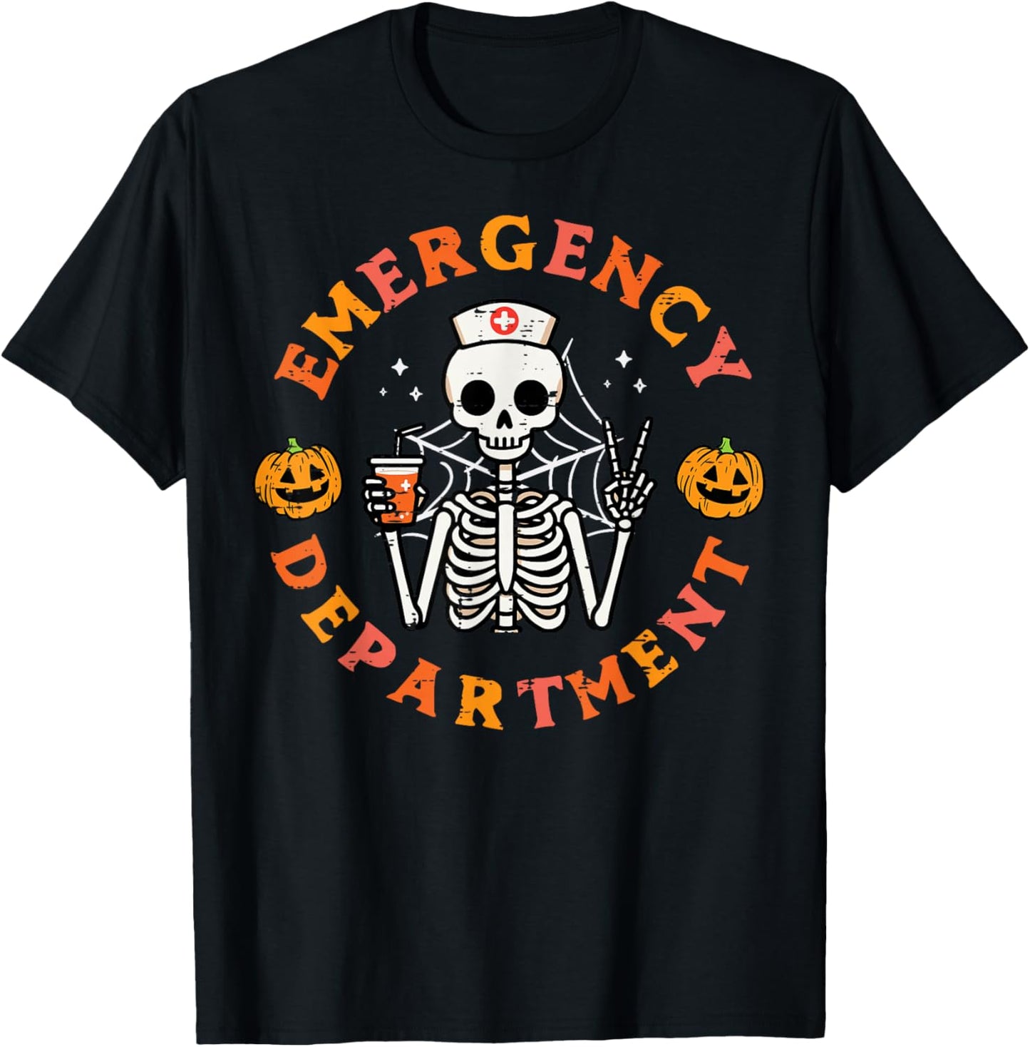 Emergency Department Funny Halloween ER Nurse Women Men T-Shirt - T-Shirt | Black