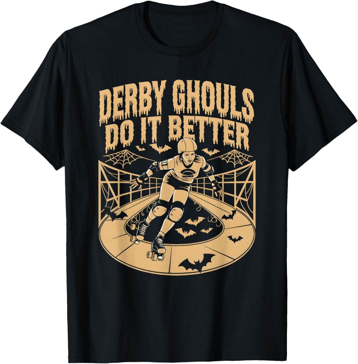 Spooky Roller Derby Enthusiasts -Adults Halloween Derby T-Shirt - T-Shirt | Black