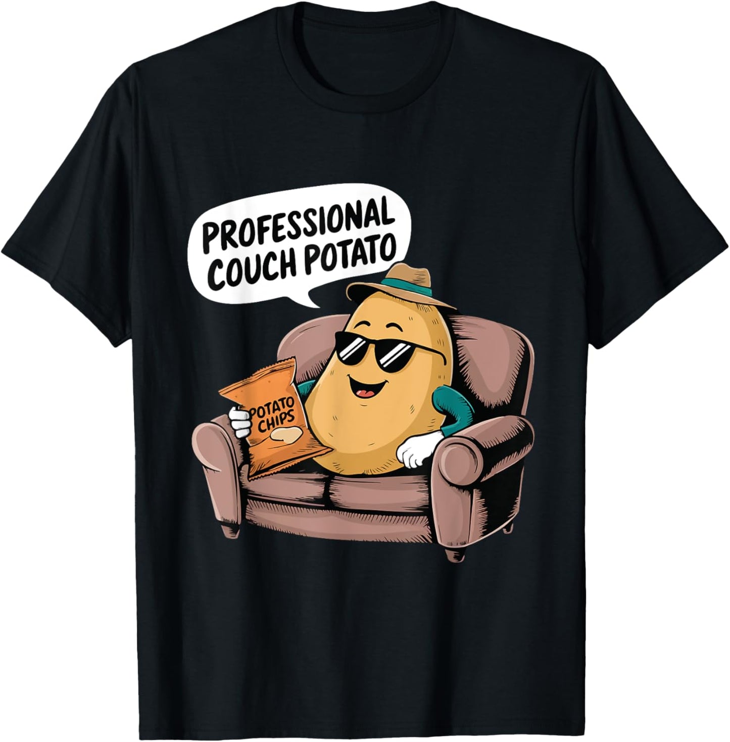 Lazy Personal Funny Professional Couch Potatoes Retirement T-Shirt - T-Shirt | Black