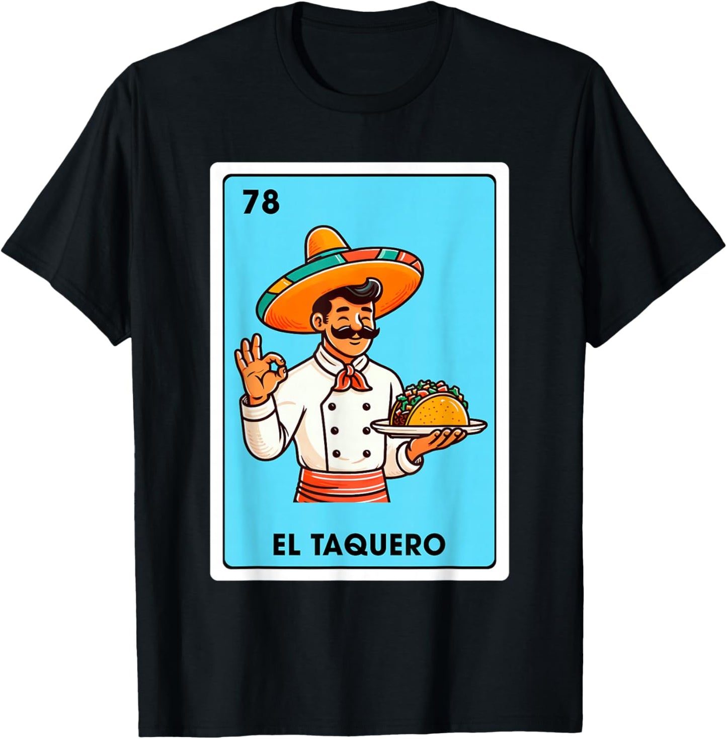 Mexican The Taco Maker Tacos El Taquero Mexican Bingo Card T-Shirt - T-Shirt | Black