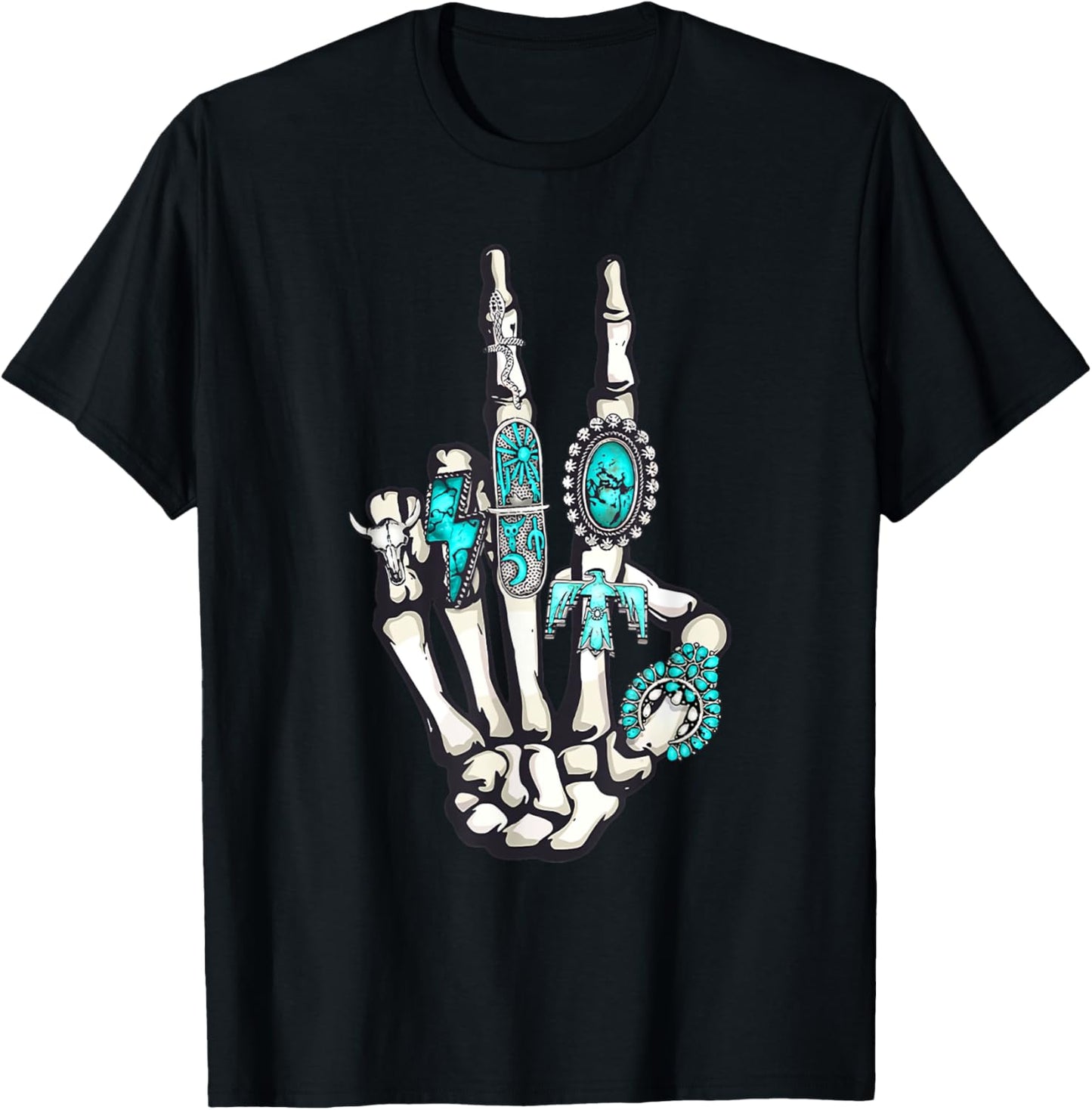 Concho Ring Skeleton T-Shirt - T-Shirt | Black