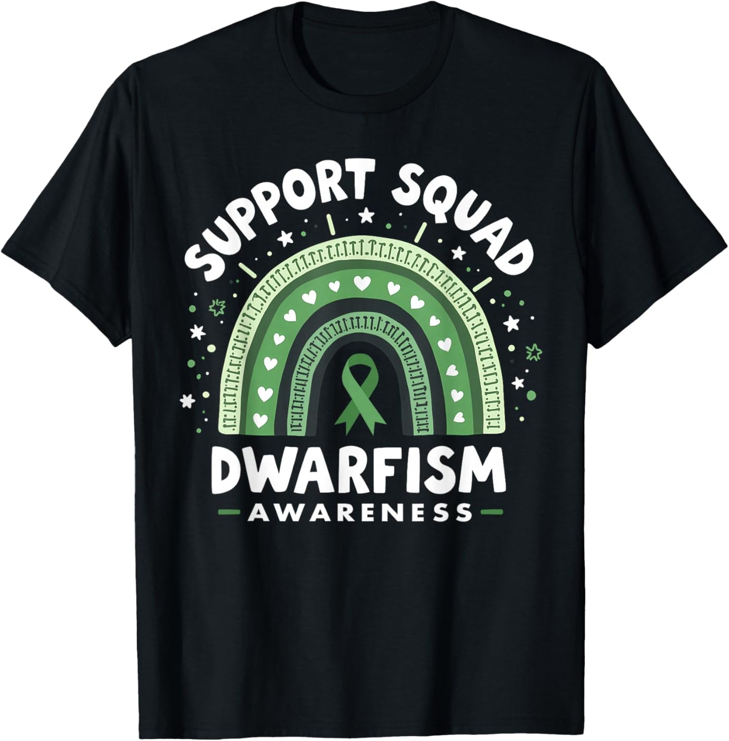 Matching Support Team Dwarfism Awareness Ribbon T-Shirt - T-Shirt | Black