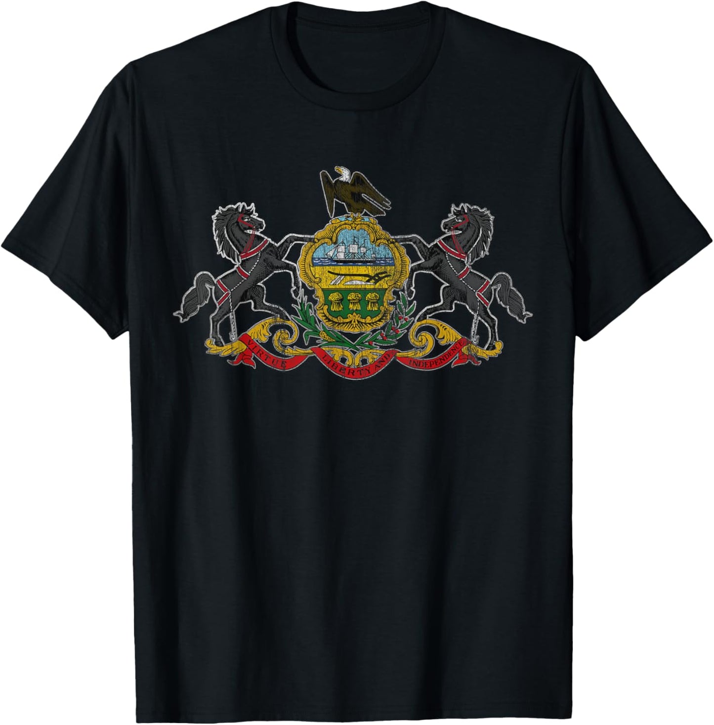 Pennsylvania State Flag T-Shirt - T-Shirt | Black