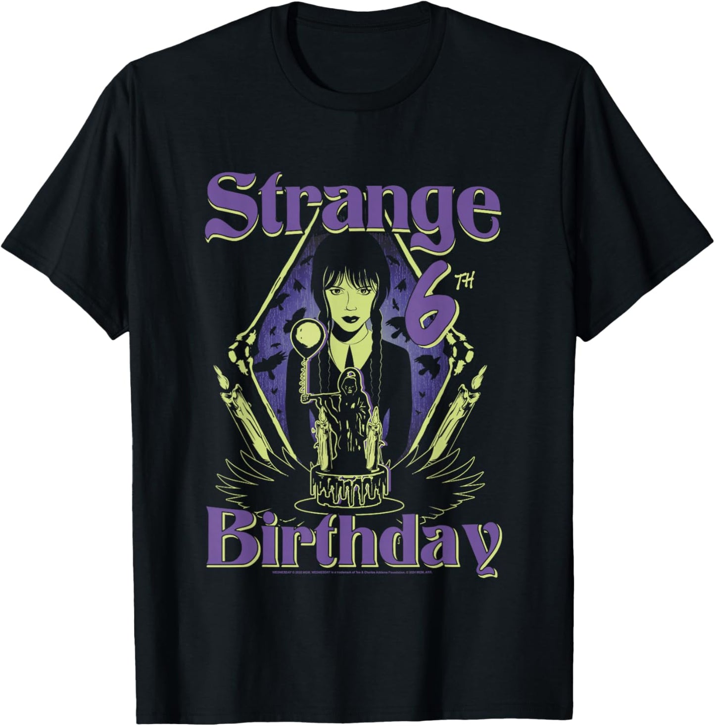Wednesday Strange 6th Goth Birthday Big Wednesday Chest Logo T-Shirt - T-Shirt | Black