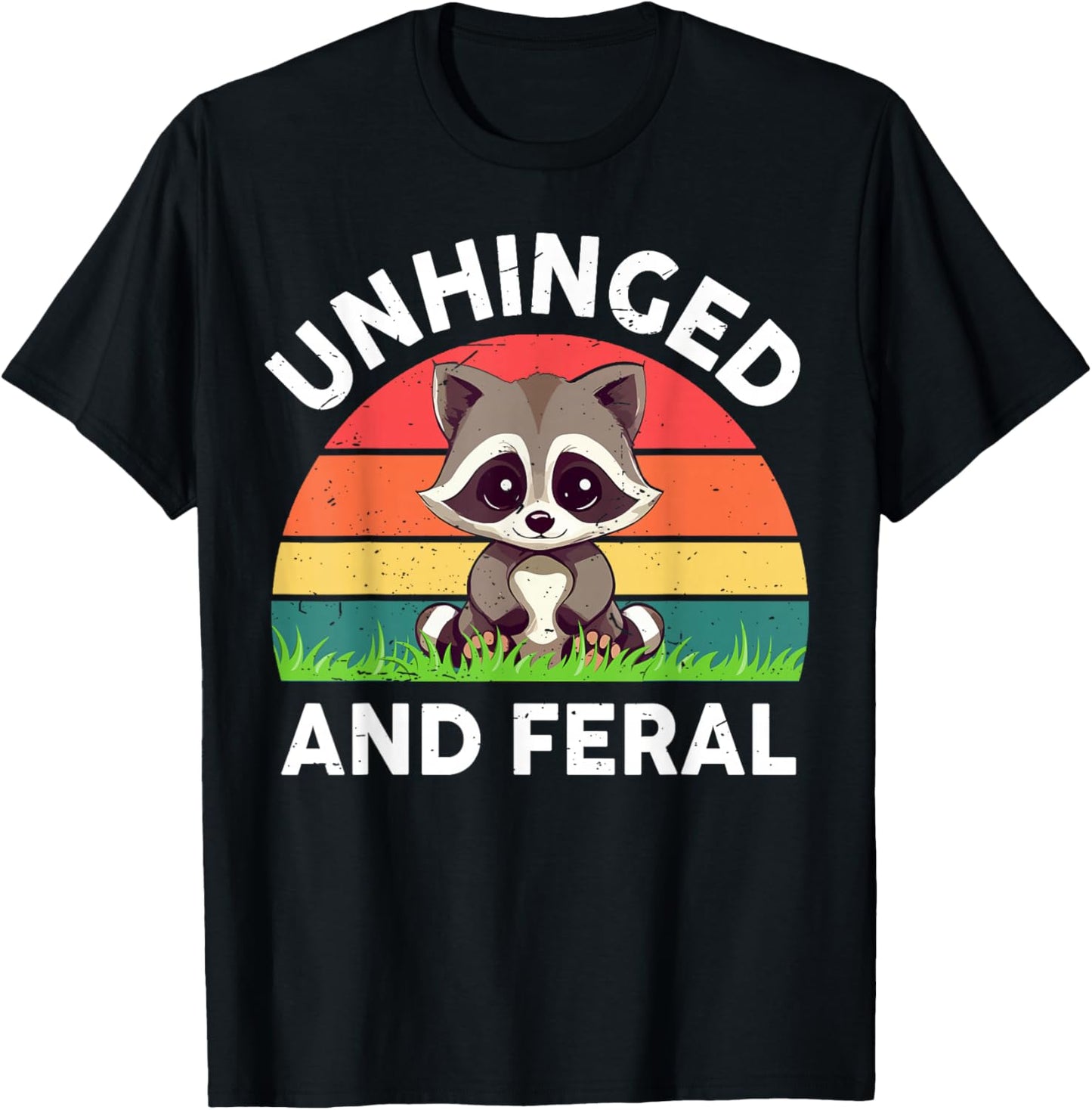 Raccoon Unhinged And Feral Toddler Boy Kid Funny Trash Panda T-Shirt - T-Shirt | Black