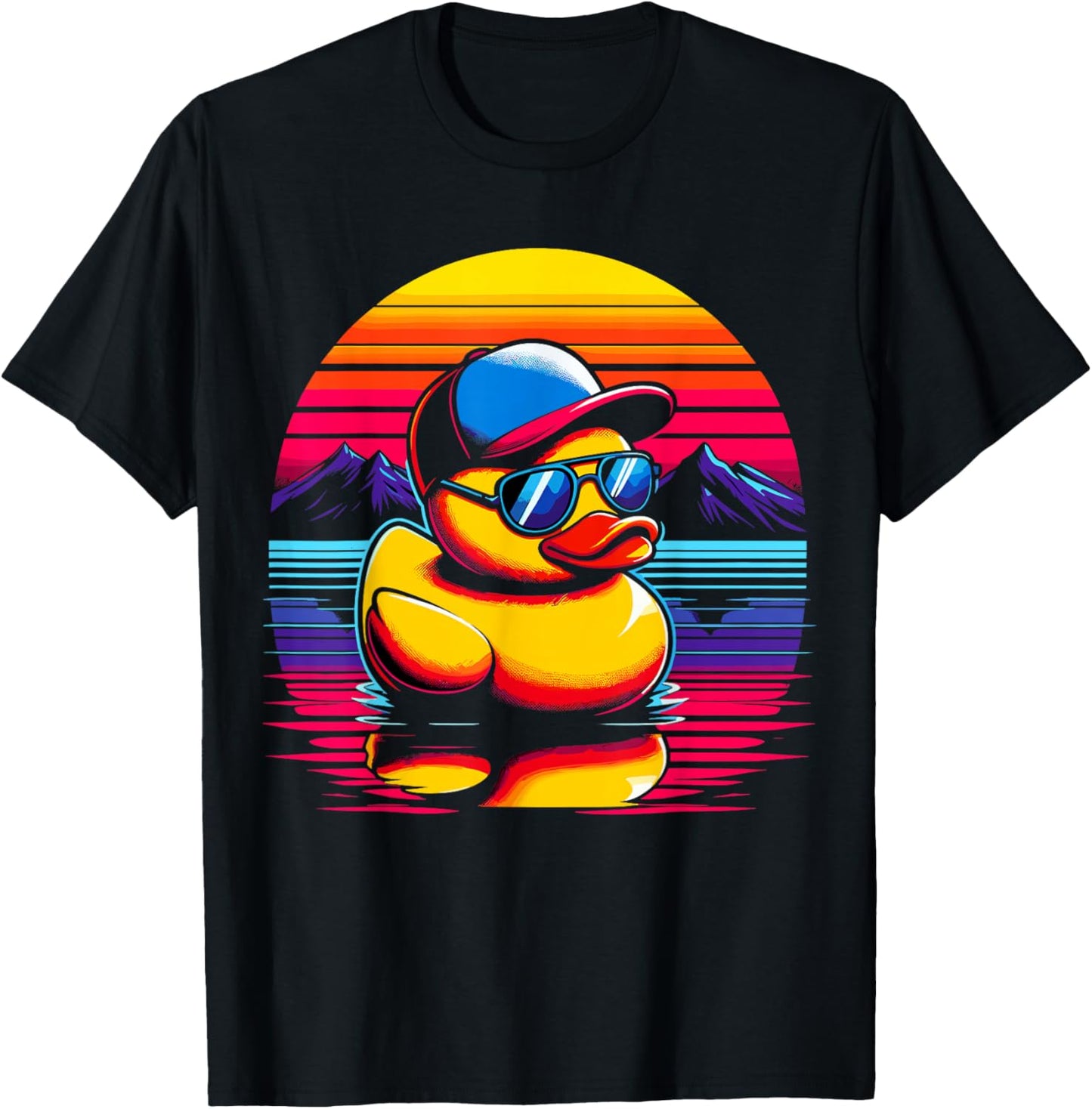 Cool Rubber Duck with Sunglasses T-Shirt - T-Shirt | Black