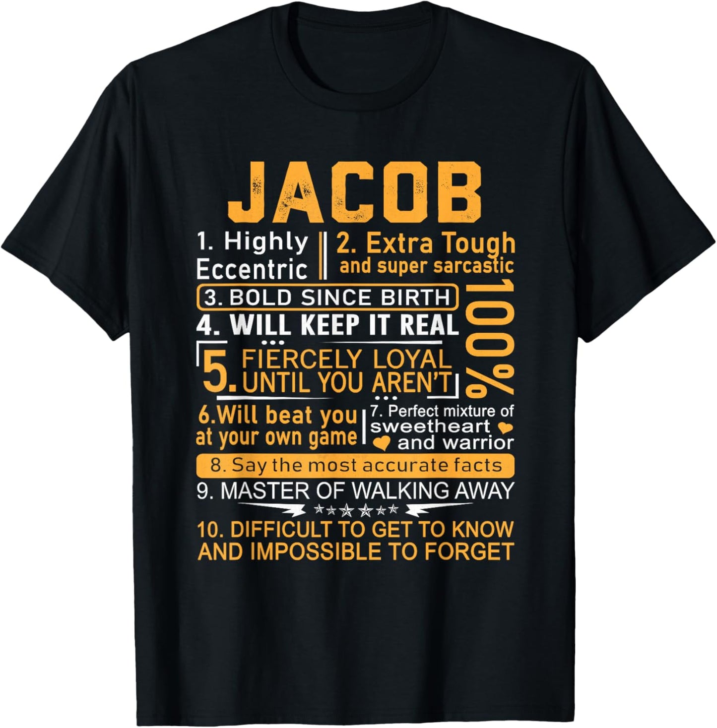 Jacob Name Shirt Personalized Jacob First Name T-Shirt - T-Shirt | Black