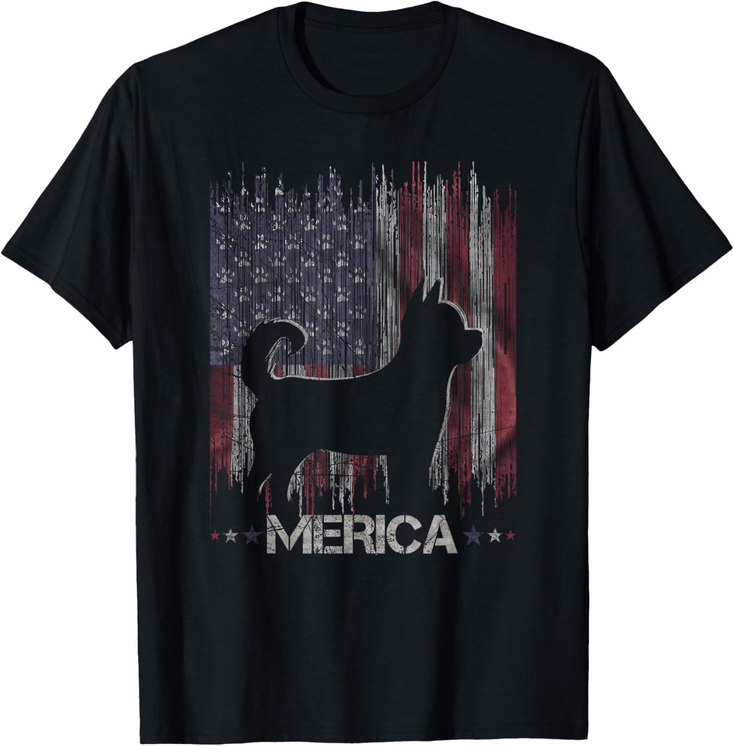 Vintage Chihuahua Dog, Merica Chihuahua Dog USA Flag Women Kids T-Shirt - T-Shirt | Black