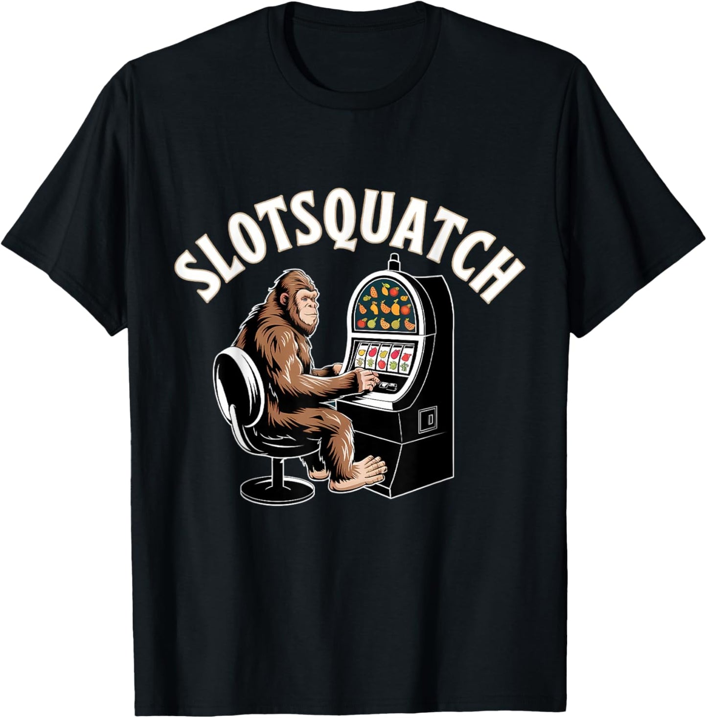 Sasquatch Slot Machine Bigfoot Slots T-Shirt - T-Shirt | Black