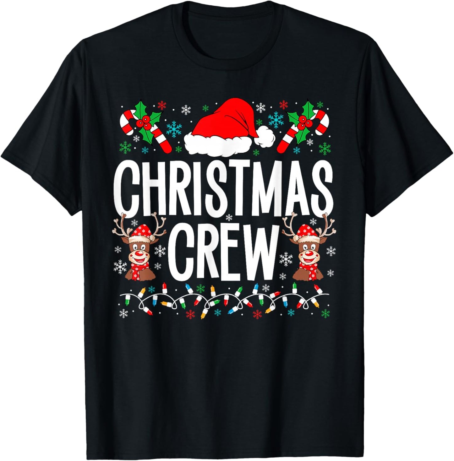 Christmas Crew Family Matching Xmas Toddler Kid Boy Girl T-Shirt - T-Shirt | Black