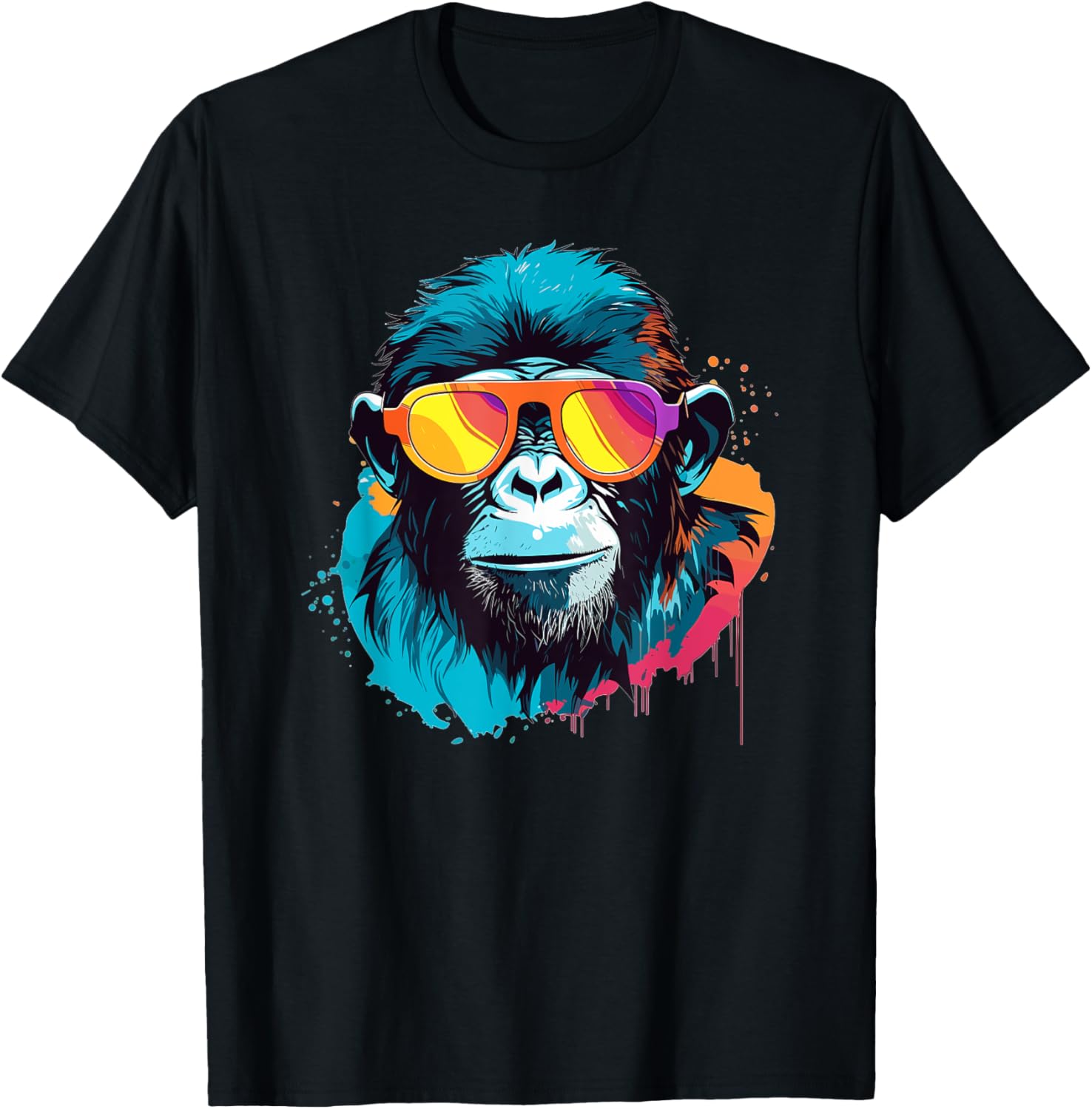 Chill Monkey with Sunglasses Swag T-Shirt - T-Shirt | Black