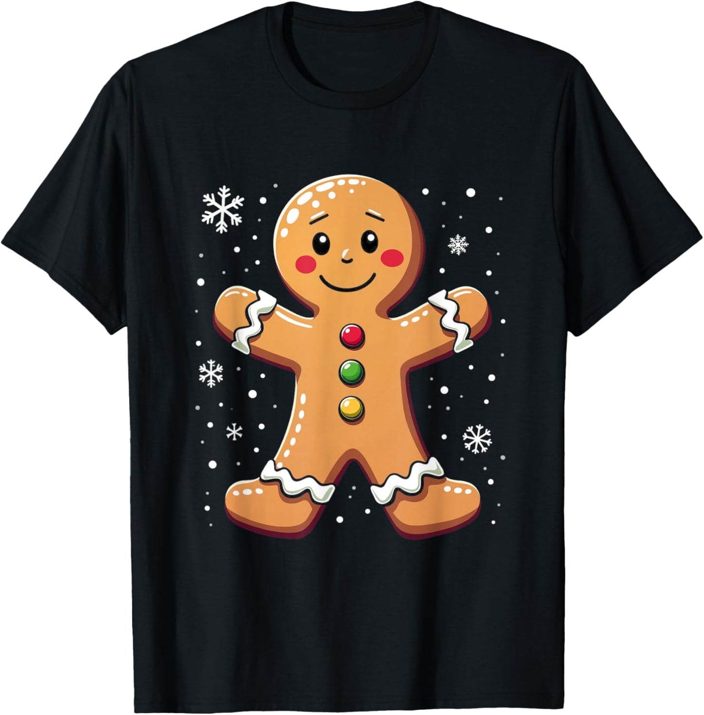 Gingerbread Character T-Shirt - T-Shirt | Black