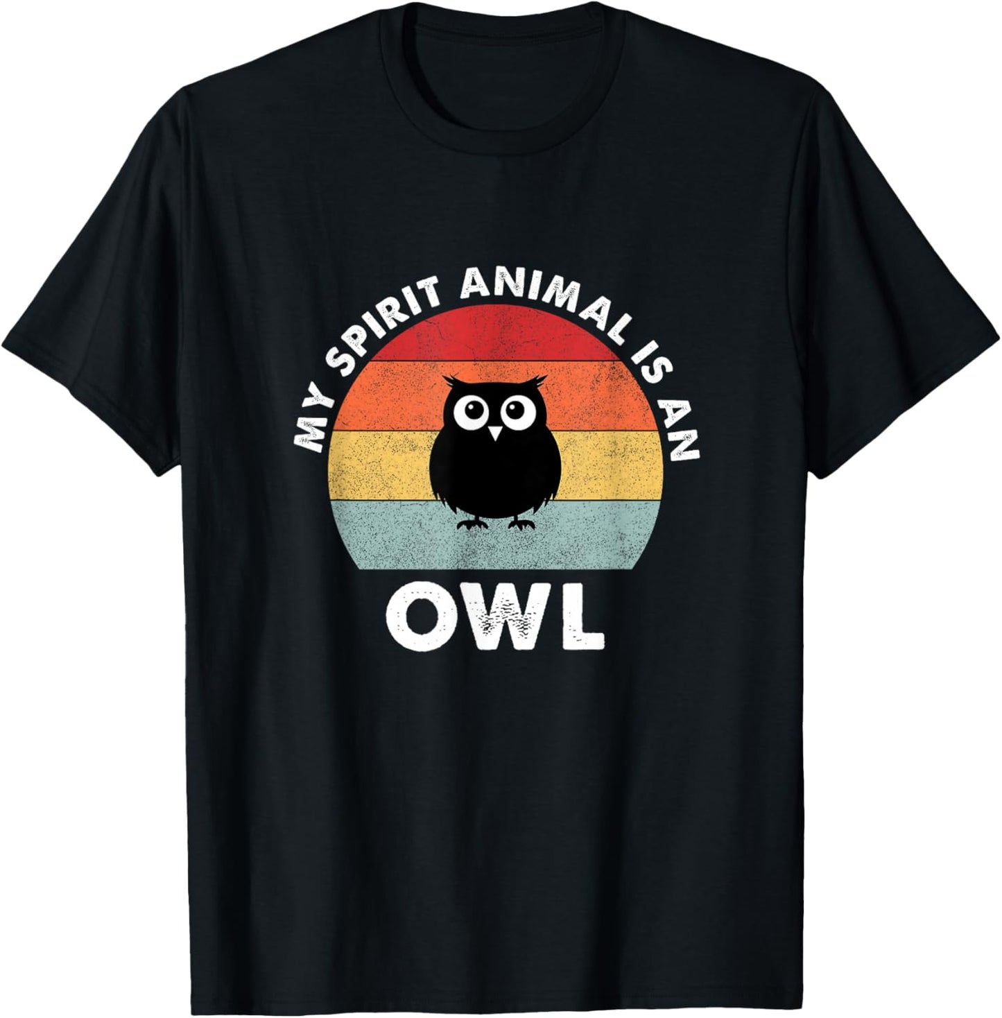 Vintage My Spirit Animal is an Owl T-Shirt - T-Shirt | Black