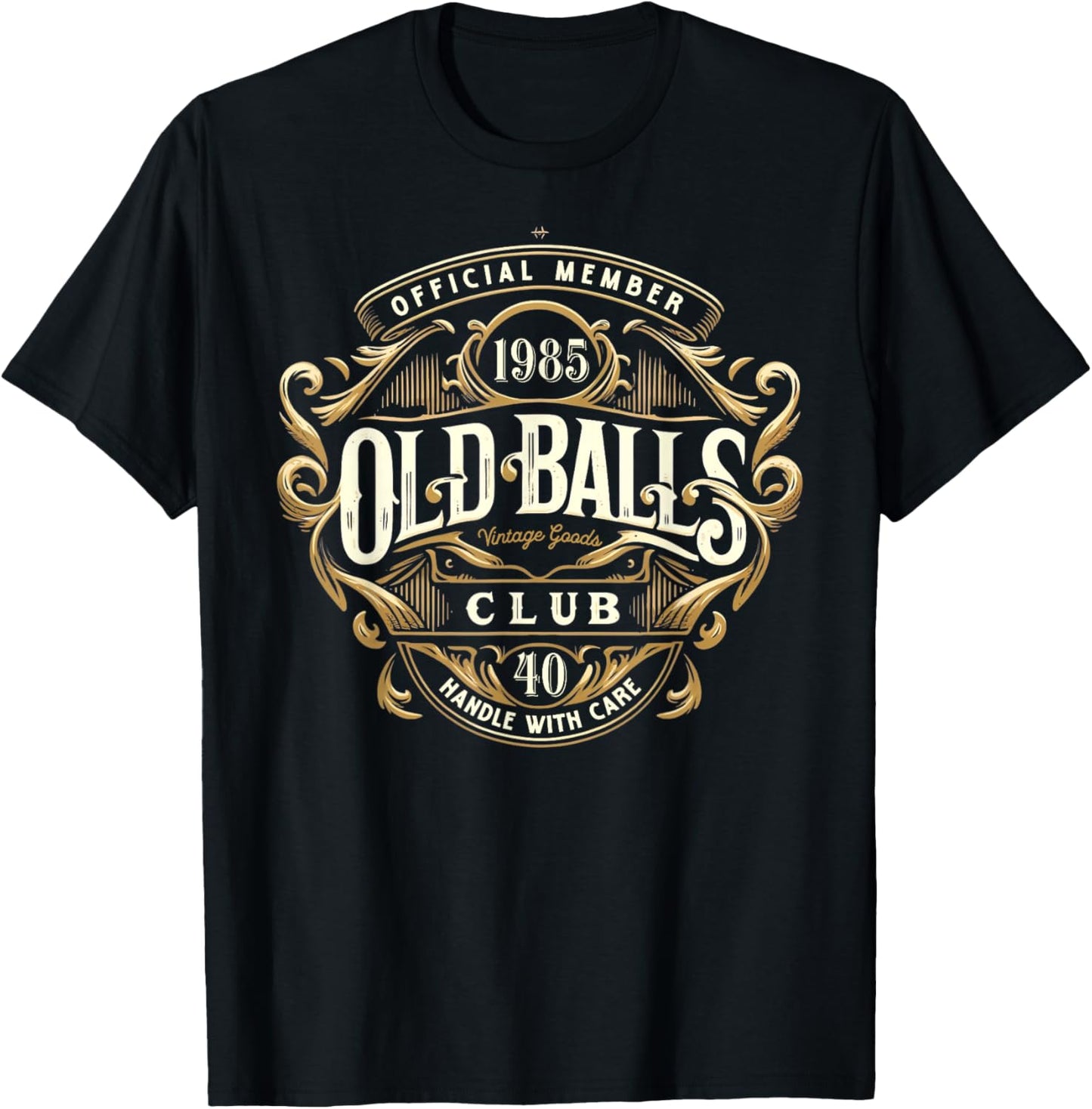 Vintage 1985 Men's 40th Birthday Old Balls Club 40 T-Shirt - T-Shirt | Black
