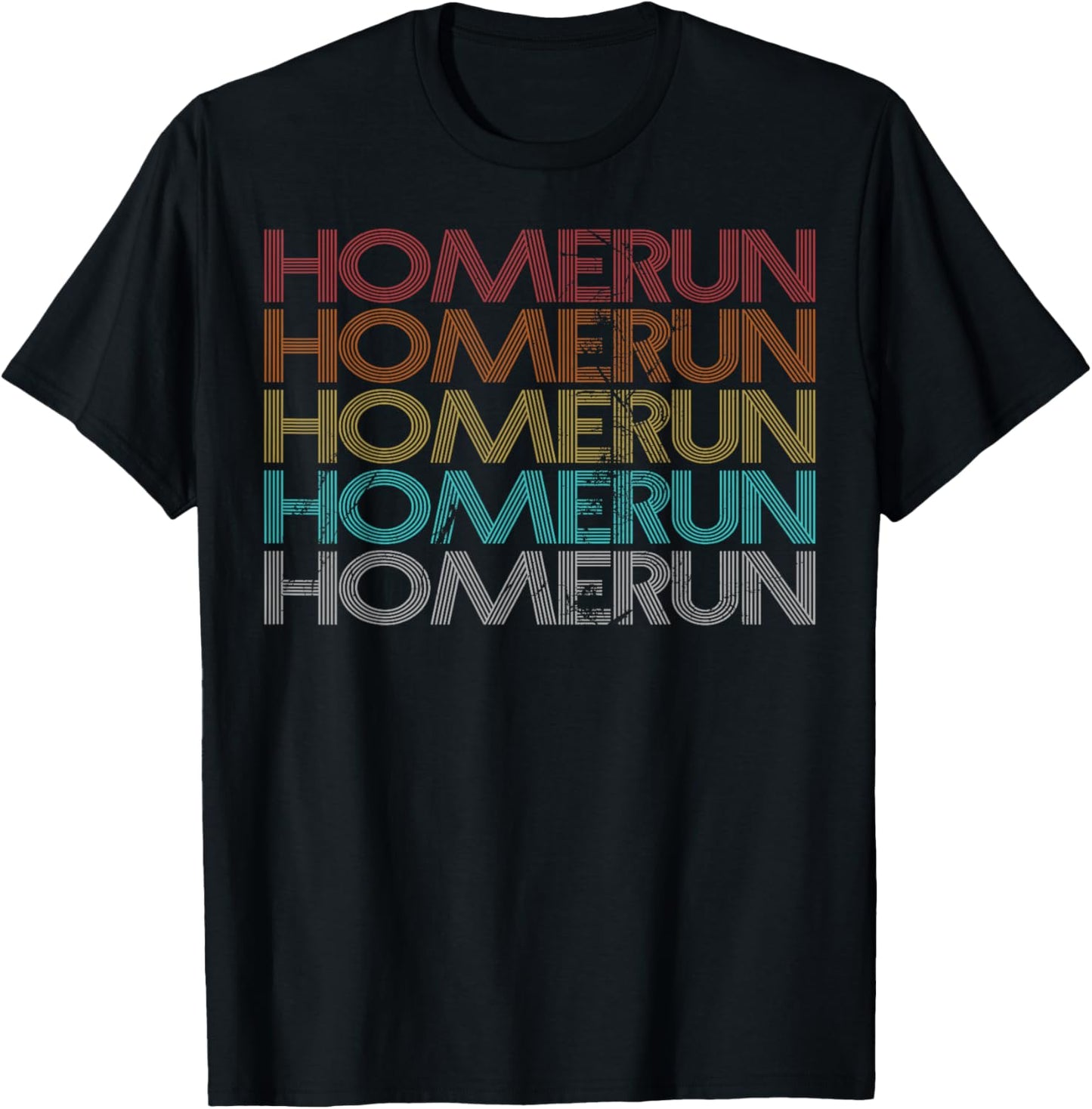Retro Vintage Homerun T-Shirt - T-Shirt | Black