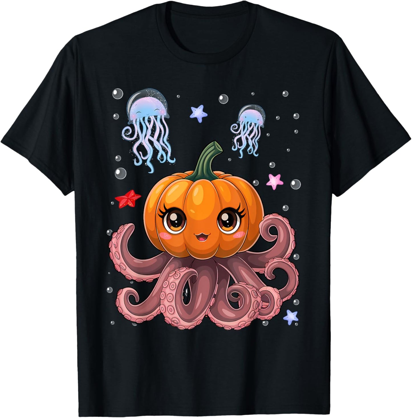 Vintage Octopus Pumpkin Lazy Halloween Party Costume Kids T-Shirt - T-Shirt | Black