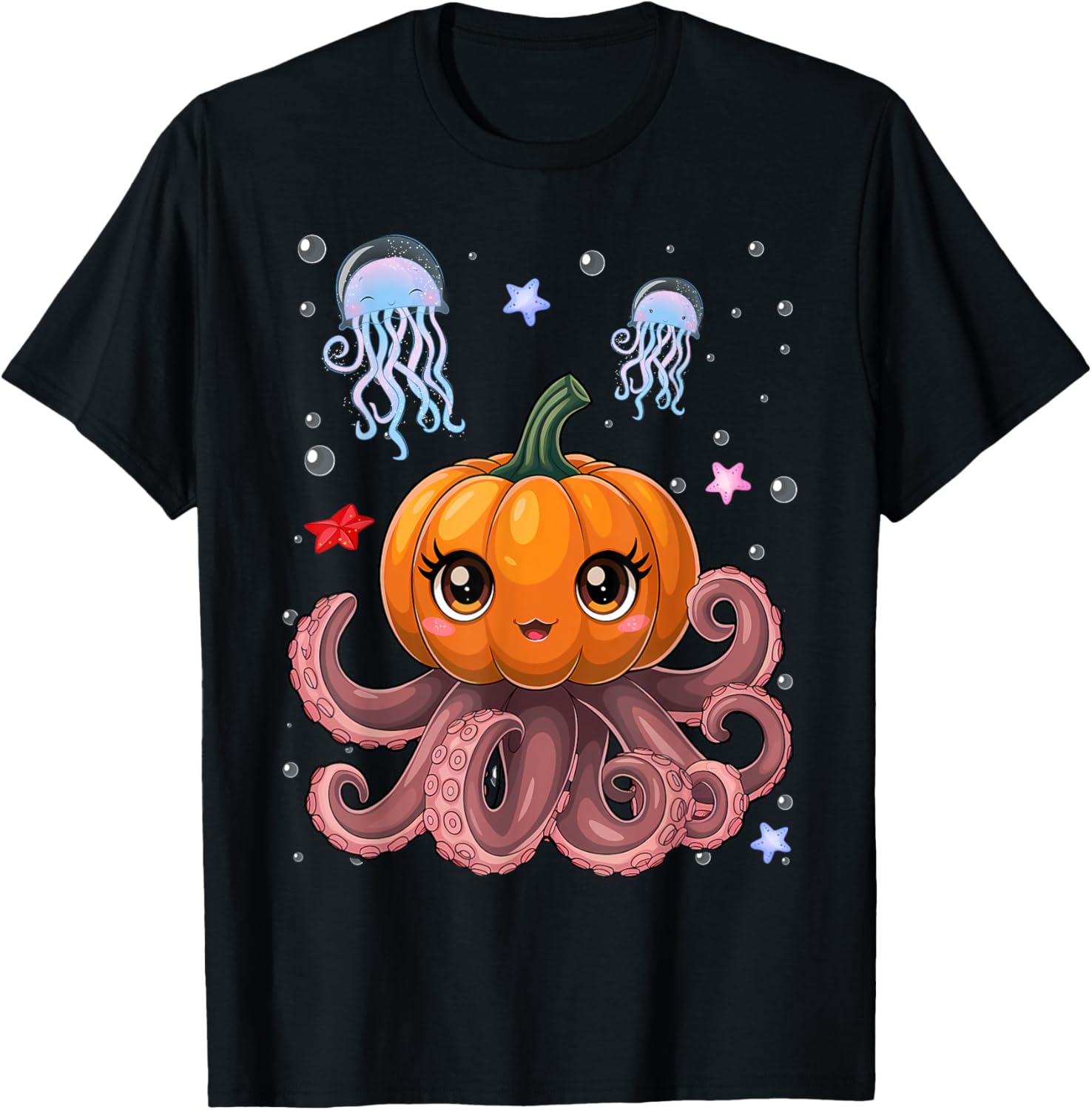 Vintage Octopus Pumpkin Lazy Halloween Party Costume Kids T-Shirt - T-Shirt | Black
