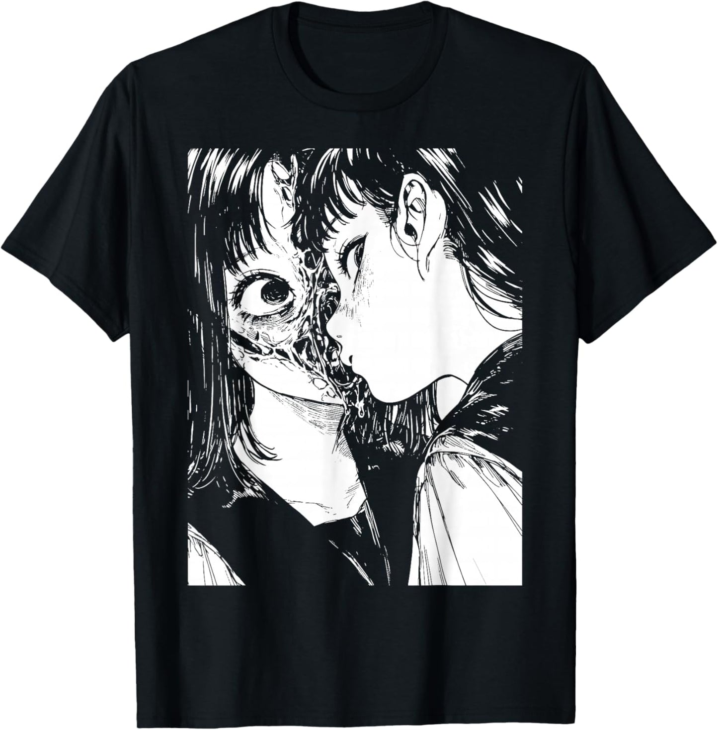 Horror Anime Manga | Japan Japanese Creepy Kawaii Goth T-Shirt - T-Shirt | Black