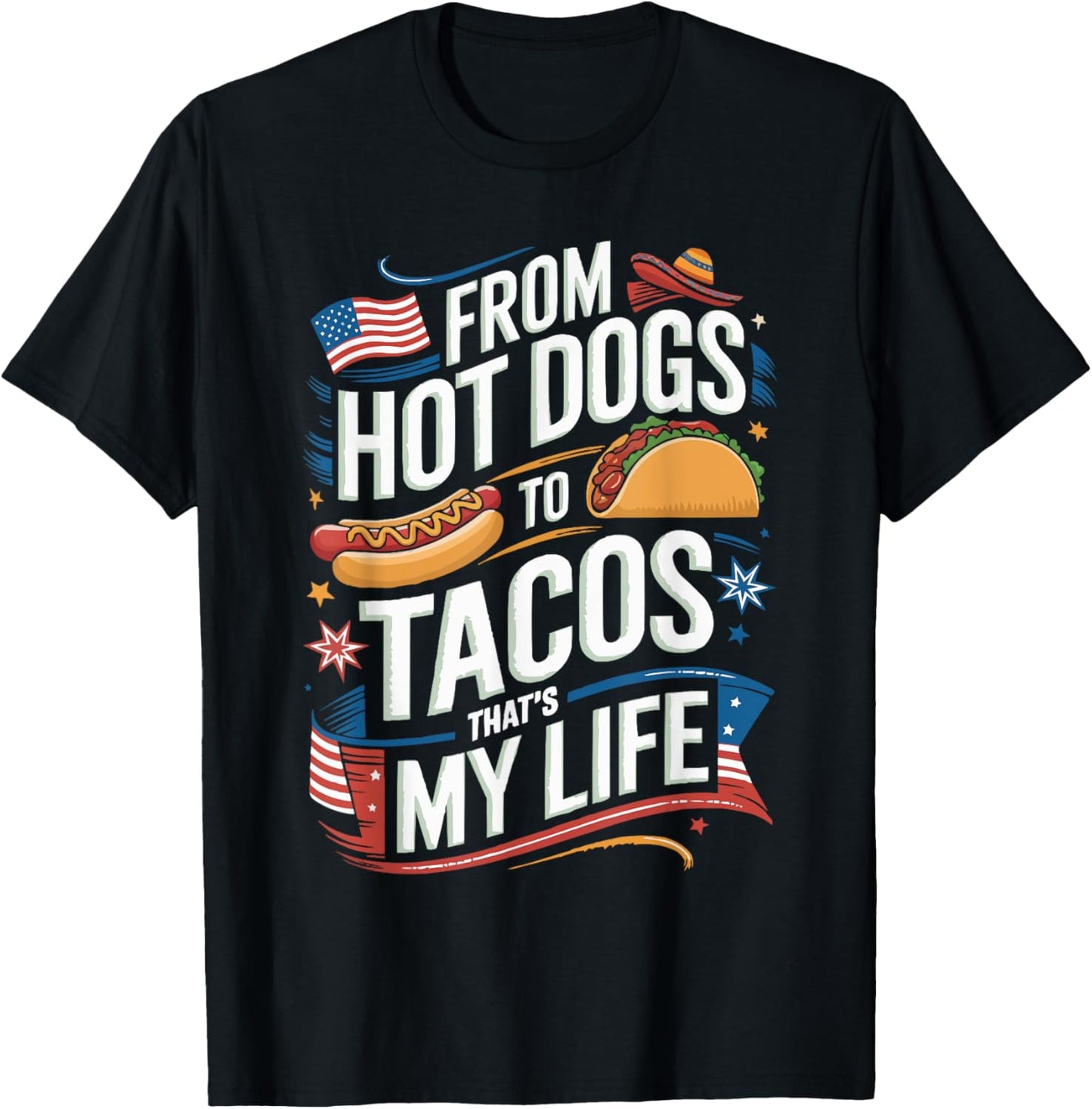 Half American Half Mexican USA Flag Mexico America T-Shirt - T-Shirt | Black