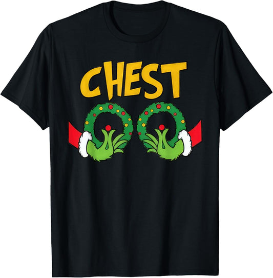 Chest Nuts Christmas Shirt Funny Matching Couple Chestnuts T-Shirt - T-Shirt | Black