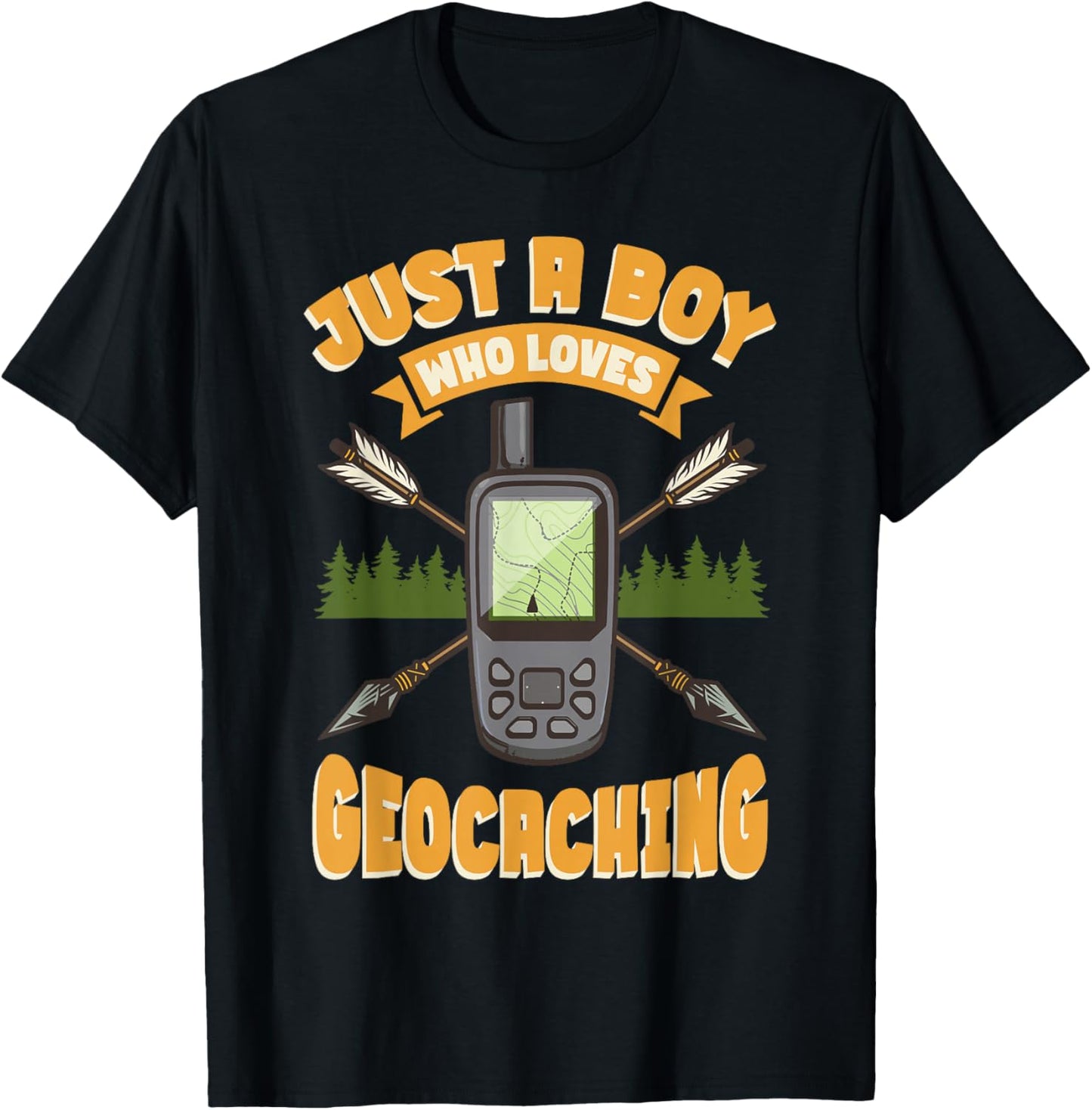 Geocache Just A Boy Who Loves Geocaching T-Shirt - T-Shirt | Black
