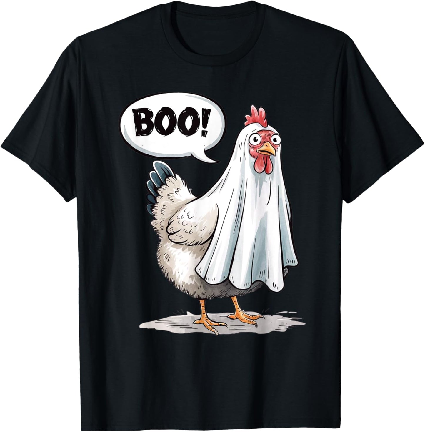Funny Halloween Chicken Boo Spooky Chicken Halloween Costume T-Shirt - T-Shirt | Black