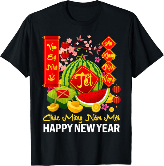 Chuc Mung Nam Moi Happy Lunar New Year Vietnamese Tet T-Shirt - T-Shirt | Black