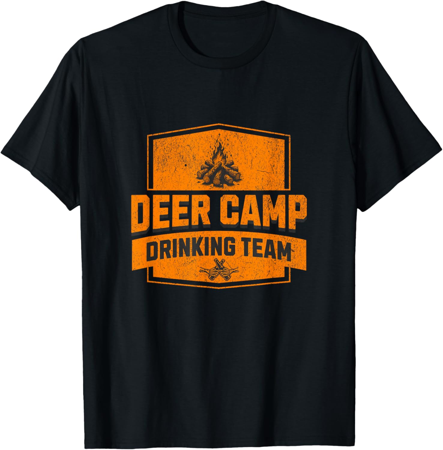 Deer Camp Drinking Team - Funny Hunting T-Shirt - T-Shirt | Black
